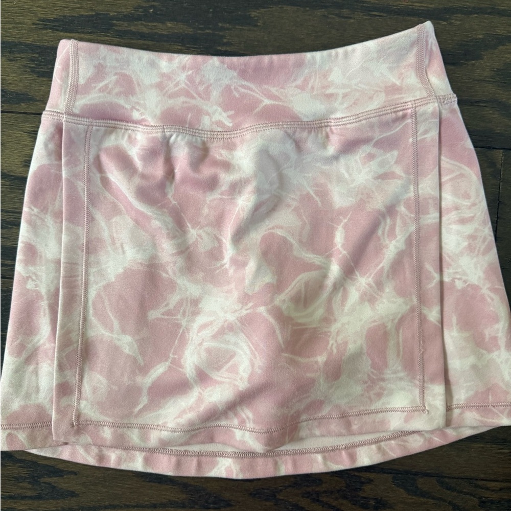 Pink and White Tie-Dye Girl's Athletic Skort